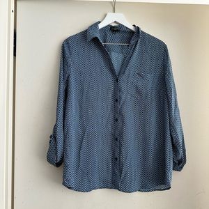 The Limited Blue Chevron Ashton Blouse